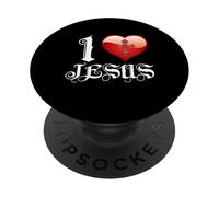 I Love Jesus T-Shirt PopSockets PopGrip Adhesivo