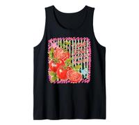 I Love Jesus Tomate Tomatoes Christian Summer Preppy Stripe Camiseta sin Mangas
