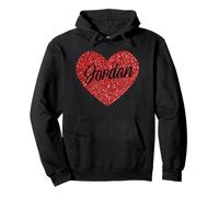I Love Jordan Cute Jordan Corazón Rojo para el Día de San Valentín Sudadera con Capucha