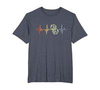 I Love Juegos de Mesa Cardiograma Dados Camiseta, Hombre Tallas Grandes, Azul Jaspeado, 3X Alto