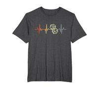 I Love Juegos de Mesa Cardiograma Dados Camiseta, Hombre Tallas Grandes, Jaspeado Oscuro, 2X Alto