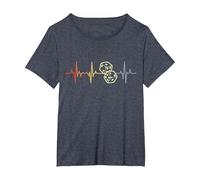 I Love Juegos de Mesa Cardiograma Dados Camiseta, Mujer Tallas Grandes, Azul Jaspeado, 5XL Grande