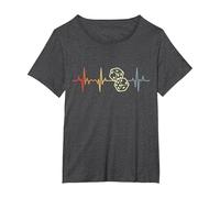 I Love Juegos de Mesa Cardiograma Dados Camiseta, Mujer Tallas Grandes, Jaspeado Oscuro, 1XL Grande