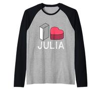 I Love Julia Nombre Personalizado Julia Camiseta Manga Raglan