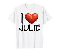 I Love Julie Nombre Personalizado Mujeres Corazón BFF Amigo Niñas Camiseta
