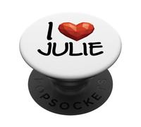 I Love Julie Nombre Personalizado Mujeres Corazón BFF Amigo Niñas PopSockets PopGrip Adhesivo