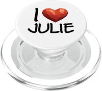 I Love Julie Nombre Personalizado Mujeres Corazón BFF Amigo Niñas PopSockets PopGrip para MagSafe