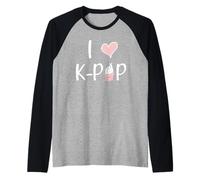 I Love K-POP South Korea Music K Pop Camiseta Manga Raglan