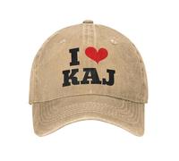 I Love Kaj - Gorra Impresa de Eurovisión 2025 para Hombres y Mujeres Gorra de Camionero de algodón Gorra de béisbol Ajustable Diaria