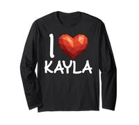 I Love Kayla Nombre Personalizado Mujeres Corazón BFF Amigo Niñas Manga Larga