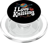 I Love Knitting Yarn - Agujas de bola de corazón PopSockets PopGrip para MagSafe