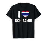 I Love KOH Samui Island Tailandia Bandera Tailandesa Corazón Camiseta