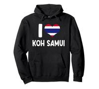 I Love KOH Samui Island Tailandia Bandera Tailandesa Corazón Sudadera con Capucha