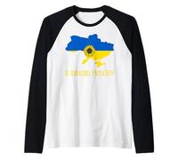 I Love Kyiv Hello Ukraine Map Flag Orgulloso papá ucraniano mamá Camiseta Manga Raglan