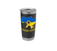 I Love Kyiv Hello Ukraine Map Flag Orgulloso papá ucraniano mamá Vaso térmico de acero inoxidable de doble pared