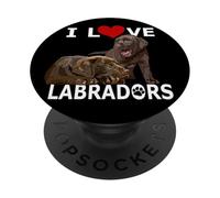 I Love Labrador Chocolate Lab Perro El Laboratorio Padre El Perro Mamá PopSockets PopGrip Adhesivo