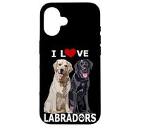 I Love Labradors Happy Golden Black Lab Retriever Mamá Papá Carcasa para iPhone 16