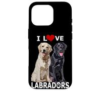 I Love Labradors Happy Golden Black Lab Retriever Mamá Papá Carcasa para iPhone 16 Pro