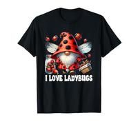 I Love Ladybugs Decor For Women And Girls Cute Spring Gnome Camiseta