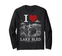 I Love Lake Bled Slovenia Travel Souvenir Manga Larga