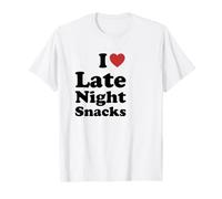 I Love Late Night Snacks Funny Humor Retro Camiseta