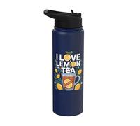 I Love Lemon Tea Citrus Delight Design Stainless Steel Insulated Water Bottle