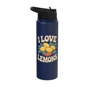 I Love Lemons - Divertido, diseño de cítricos amarillos Stainless Steel Insulated Water Bottle