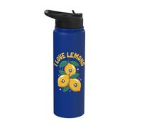 I Love Lemons Lindo Kawaii Smiling Lemons Stainless Steel Insulated Water Bottle