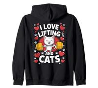 I Love Lifting and Cats, Cute Cat Halterofilia Felinos Divertidos Sudadera con Capucha