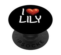 I Love Lily Nombre Personalizado Hombres Guy BFF Amigo Corazón PopSockets PopGrip Adhesivo