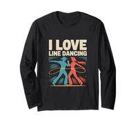 I Love Line Dancing Cowboy Estilo occidental Manga Larga