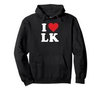 I Love LK Initials I Heart L.K. First Last Name L K Sudadera con Capucha