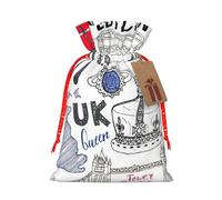 I Love London - Bolsas de cordón con estampado de Londres, bolsas de aperitivos, bolsas de almacenamiento para envolver regalos, decoraciones de fiesta