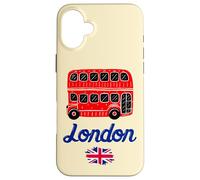 I Love London, Cool London UK Red Bus Illustration Graphic Carcasa para iPhone 16 Plus
