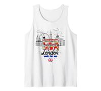 I Love London, Cool London UK Skyline Illustration Graphic Camiseta sin Mangas