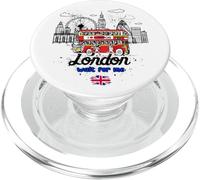 I Love London, Cool London UK Skyline Illustration Graphic PopSockets PopGrip para MagSafe