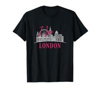 I Love London Inglaterra Monumentos icónicos City Skyline Souvenir Camiseta