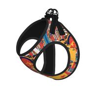 I Love London - Juego de correa de arnés para gato y perro, chaleco reflectante ajustable a prueba de fugas con malla suave y transpirable, para mascotas pequeñas y cachorros