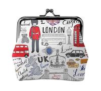 I Love London - Kit de viaje pequeño con diseño de cartera, bolsa compacta para aventuras de camping y viajes de pesca, Negro -, Talla única, Art Deco