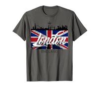 I Love London UK Flag with London Skyline Graphic London Camiseta