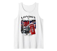 I Love London UK Flag with London Skyline Graphic London Camiseta sin Mangas