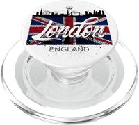 I Love London UK Flag with London Skyline Graphic London PopSockets PopGrip para MagSafe