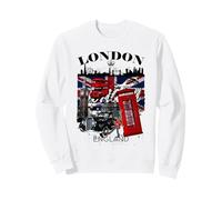 I Love London UK Flag with London Skyline Graphic London Sudadera