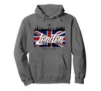 I Love London UK Flag with London Skyline Graphic London Sudadera con Capucha