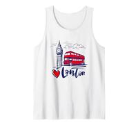 I Love London UK Sketch Drawing Novelty Cool Graphic London Camiseta sin Mangas
