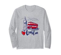 I Love London UK Sketch Drawing Novelty Cool Graphic London Manga Larga
