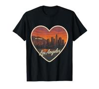I Love Los Angeles Heart LA Hollywood - Recuerdo de atardecer Camiseta