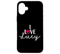 I Love Lucy A Love - Nombre de perro con diseño de corazón Carcasa para iPhone 16 Plus