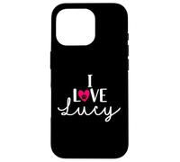 I Love Lucy A Love - Nombre de perro con diseño de corazón Carcasa para iPhone 16 Pro