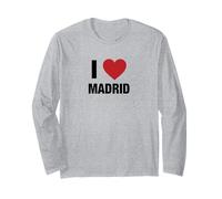 I Love Madrid, Ciudad de España con Corazón Rojo Manga Larga